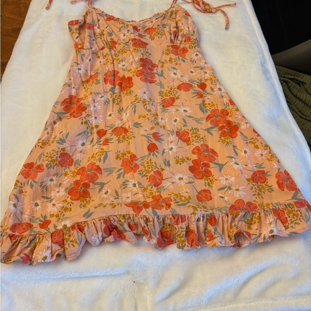 Lush Kids Floral Casual Dress - Red and Orange